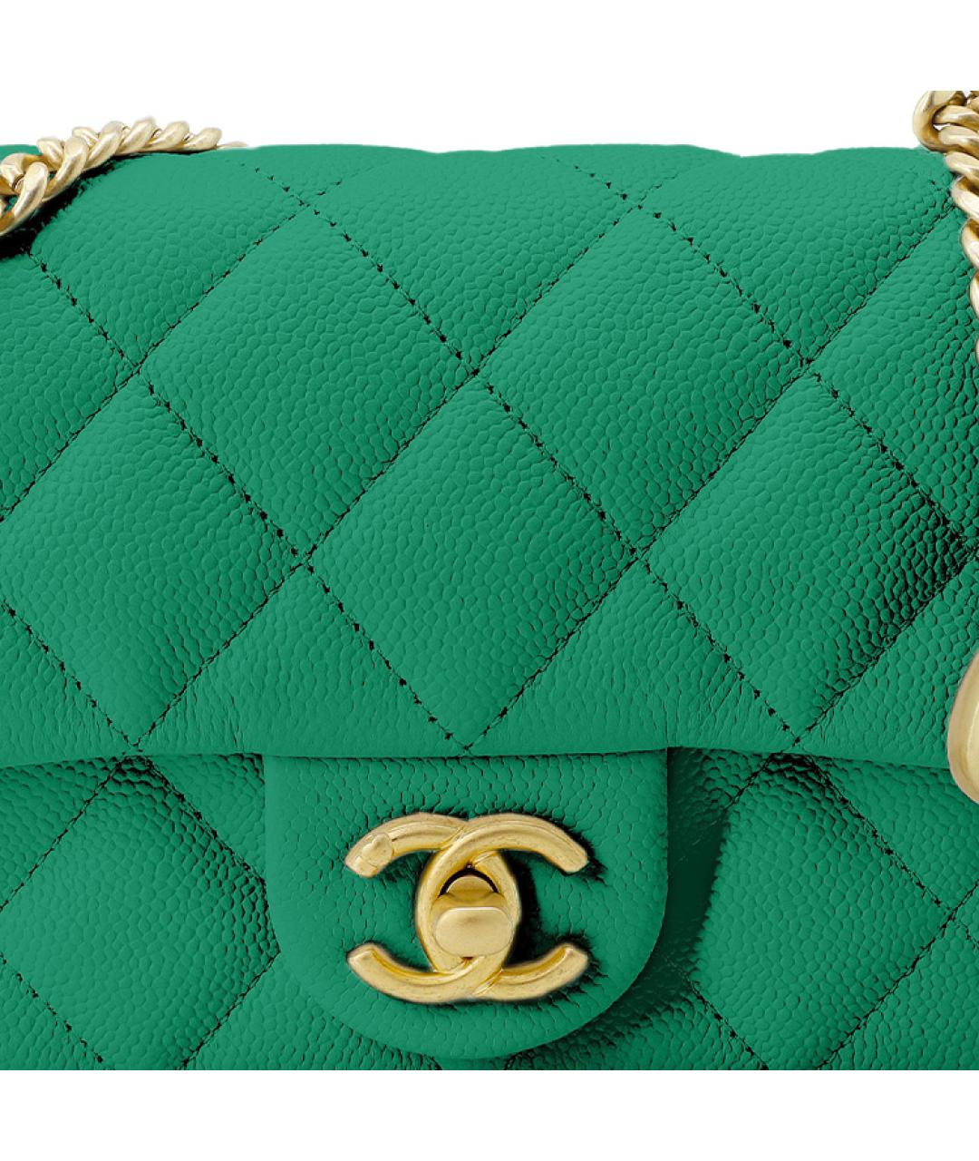 CHANEL Зеленая кожаная сумка через плечо, фото 4