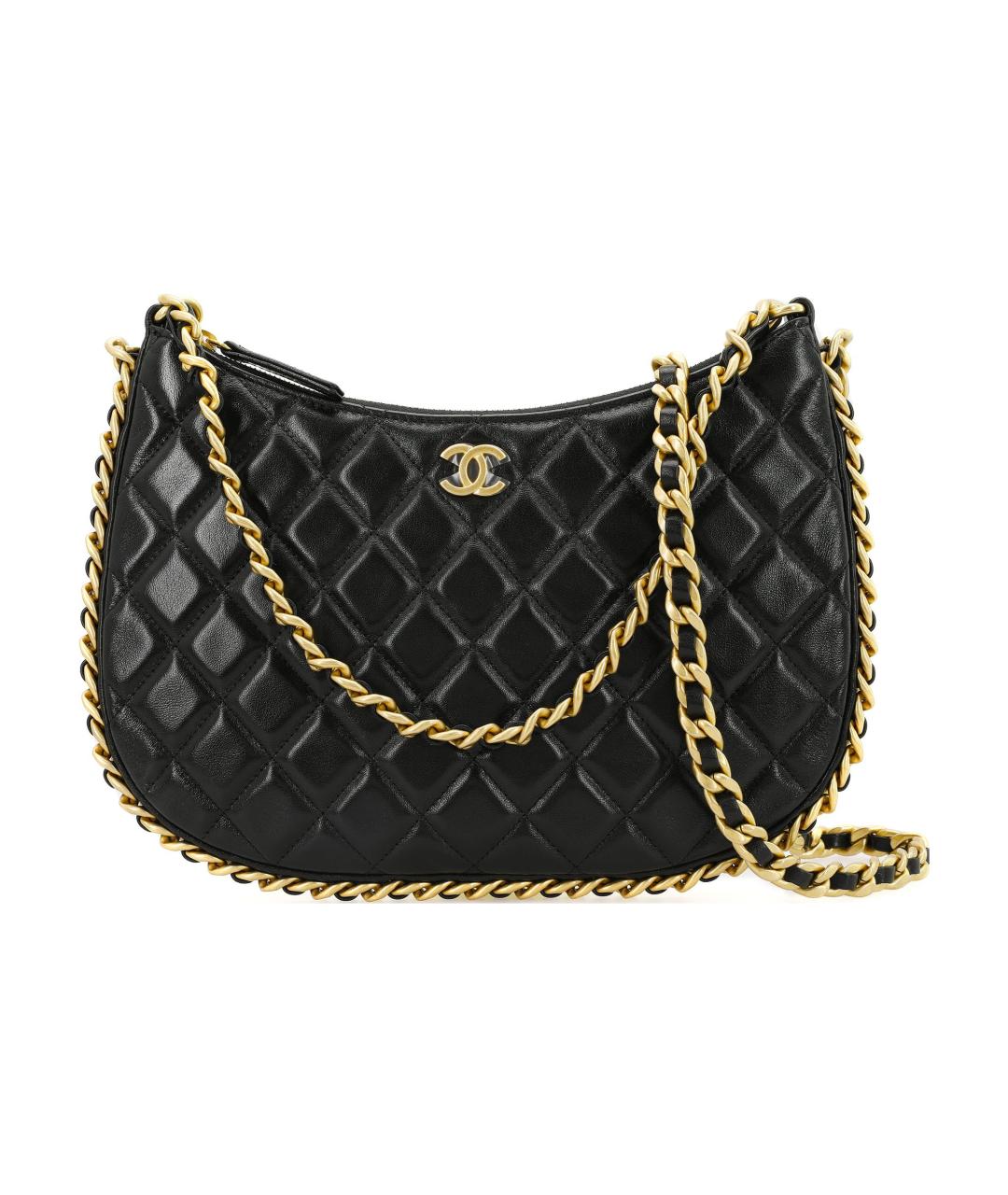CHANEL Черная кожаная сумка через плечо, фото 1