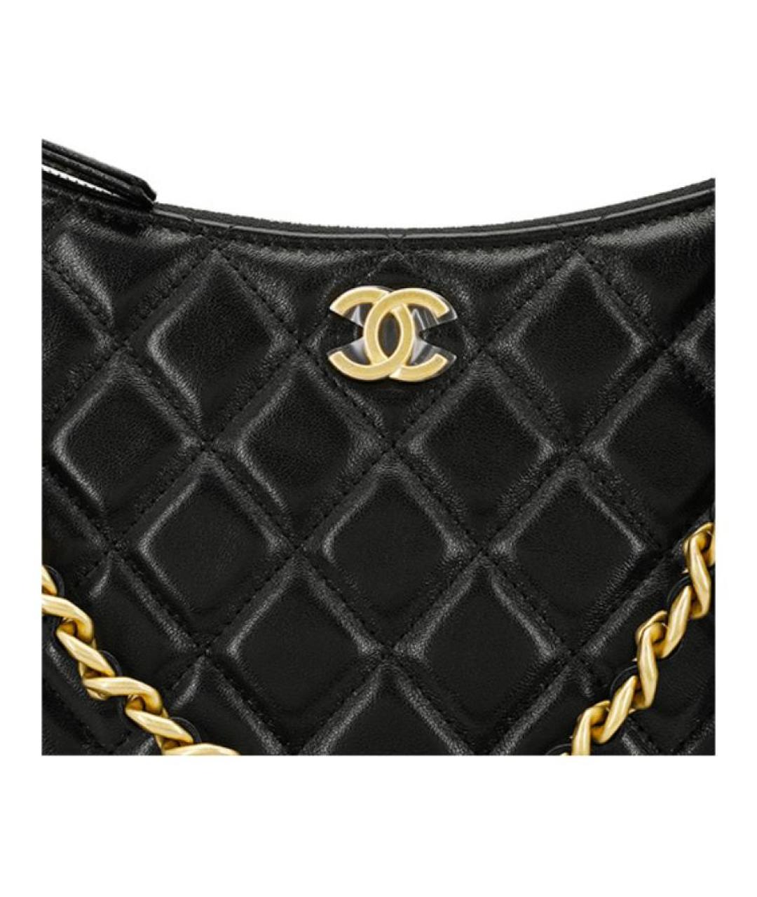 CHANEL Черная кожаная сумка через плечо, фото 5