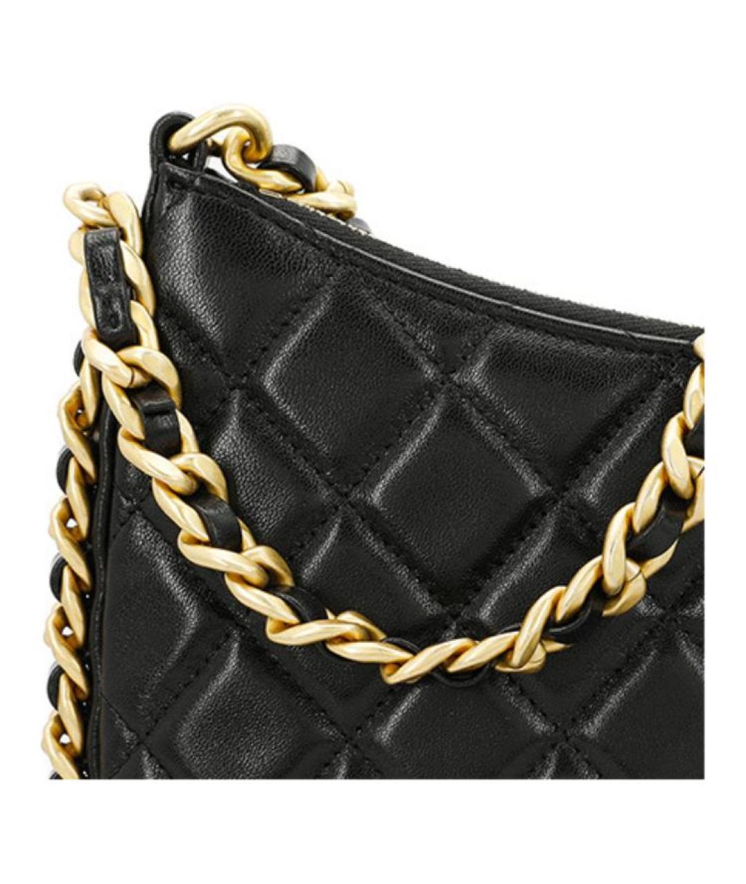 CHANEL Черная кожаная сумка через плечо, фото 6