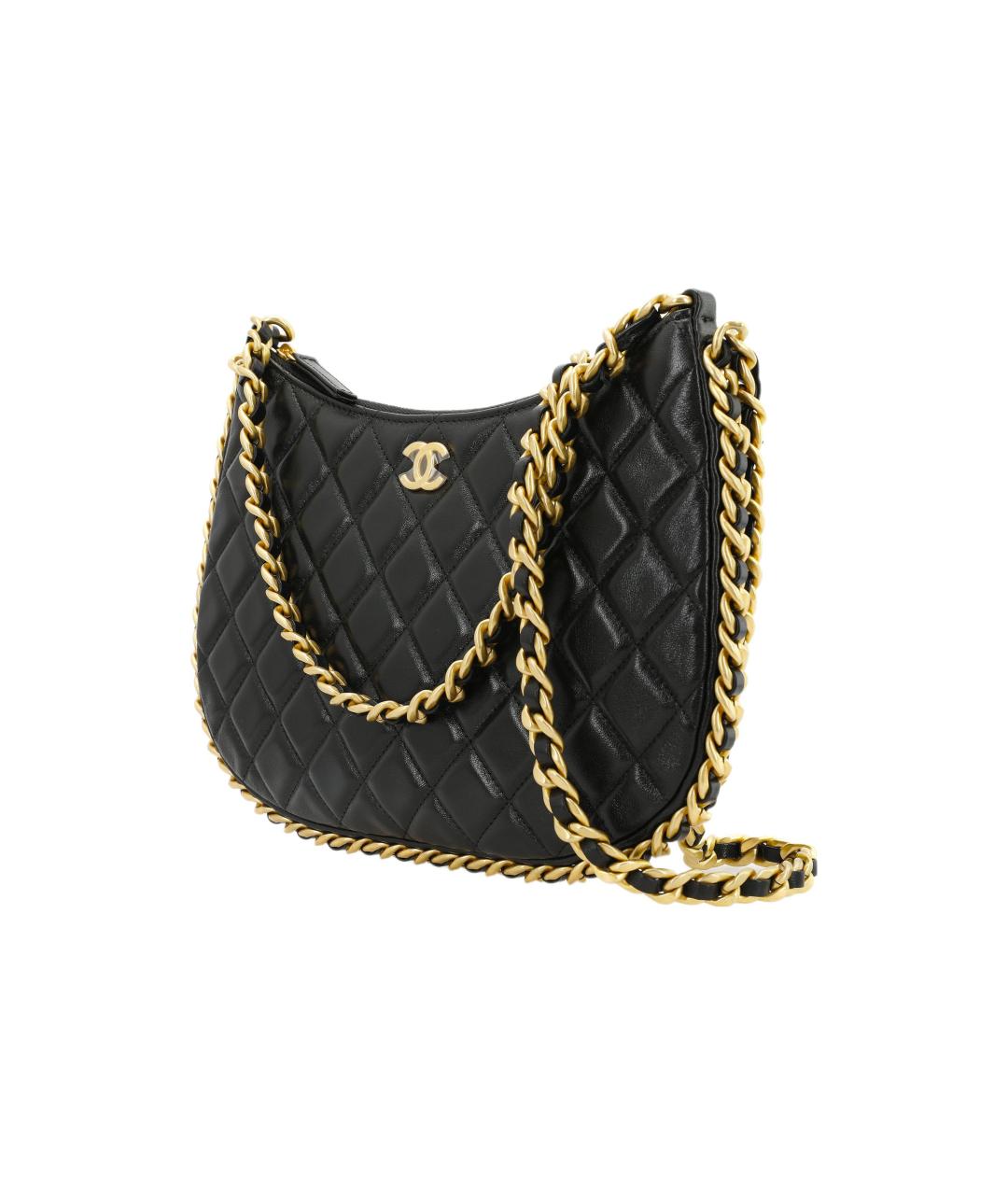 CHANEL Черная кожаная сумка через плечо, фото 2