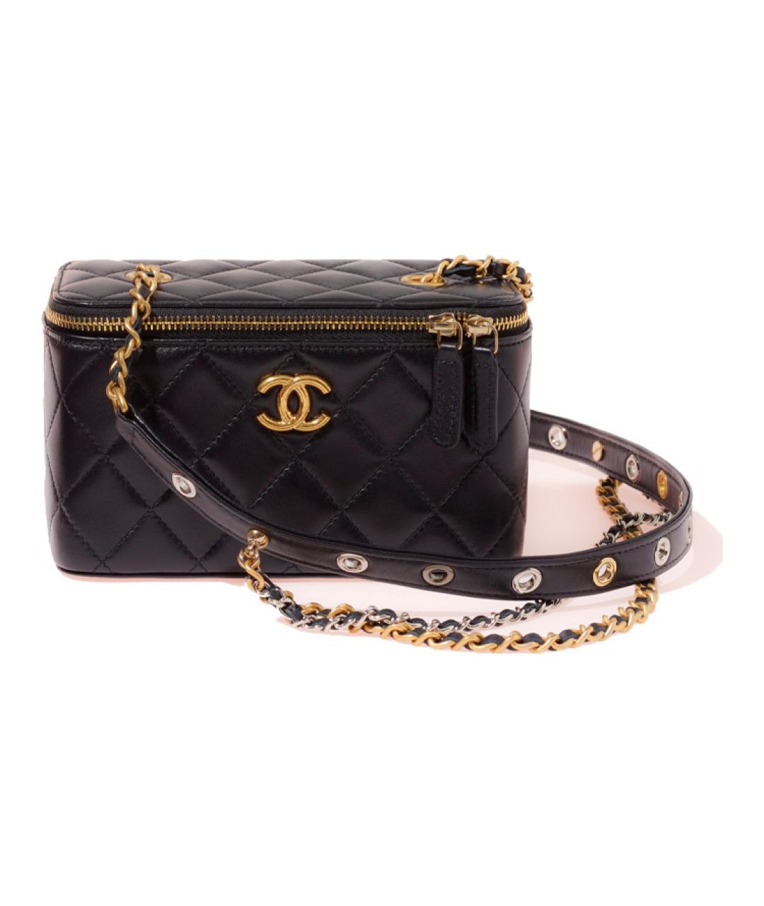 CHANEL Черная кожаная косметичка, фото 3