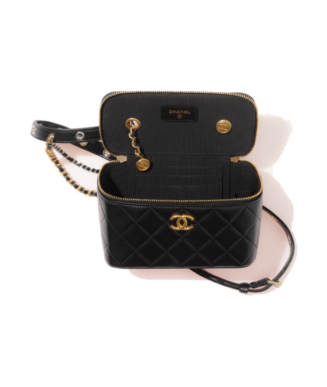 CHANEL Черная кожаная косметичка, фото 4