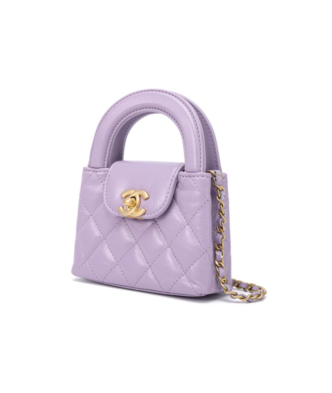 CHANEL Фиолетовая кожаная сумка через плечо, фото 2