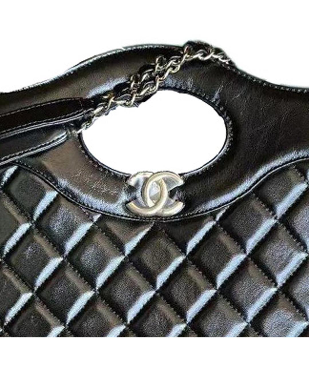 CHANEL Черная кожаная сумка тоут, фото 4