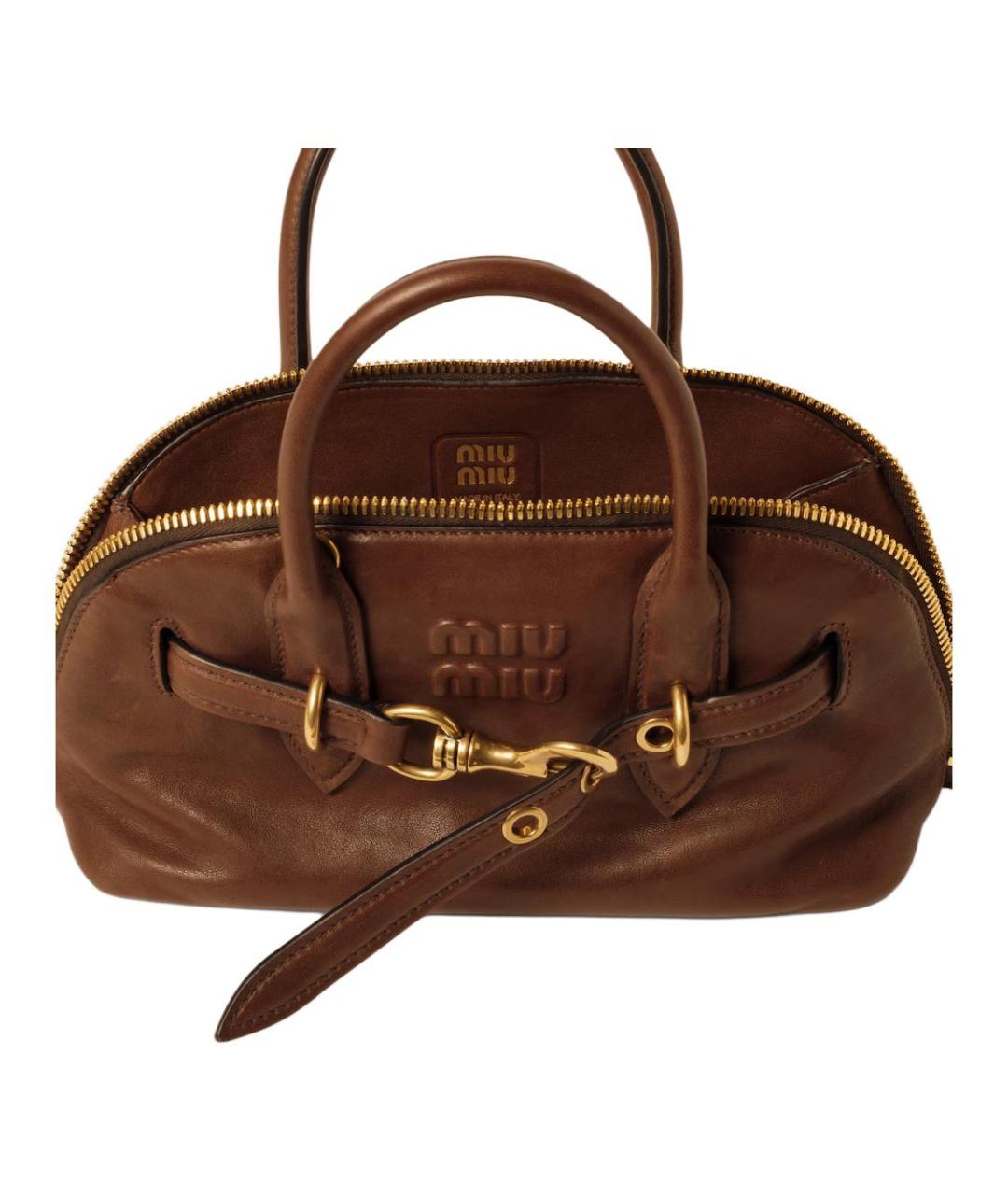 MIU MIU Коричневая кожаная сумка через плечо, фото 5