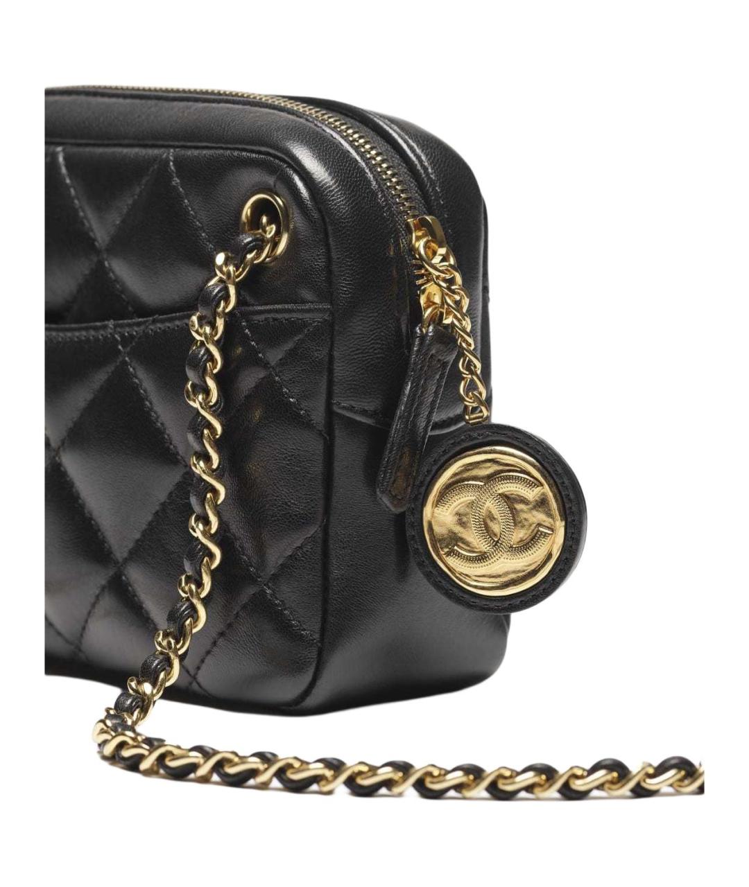 CHANEL Черная кожаная сумка через плечо, фото 4