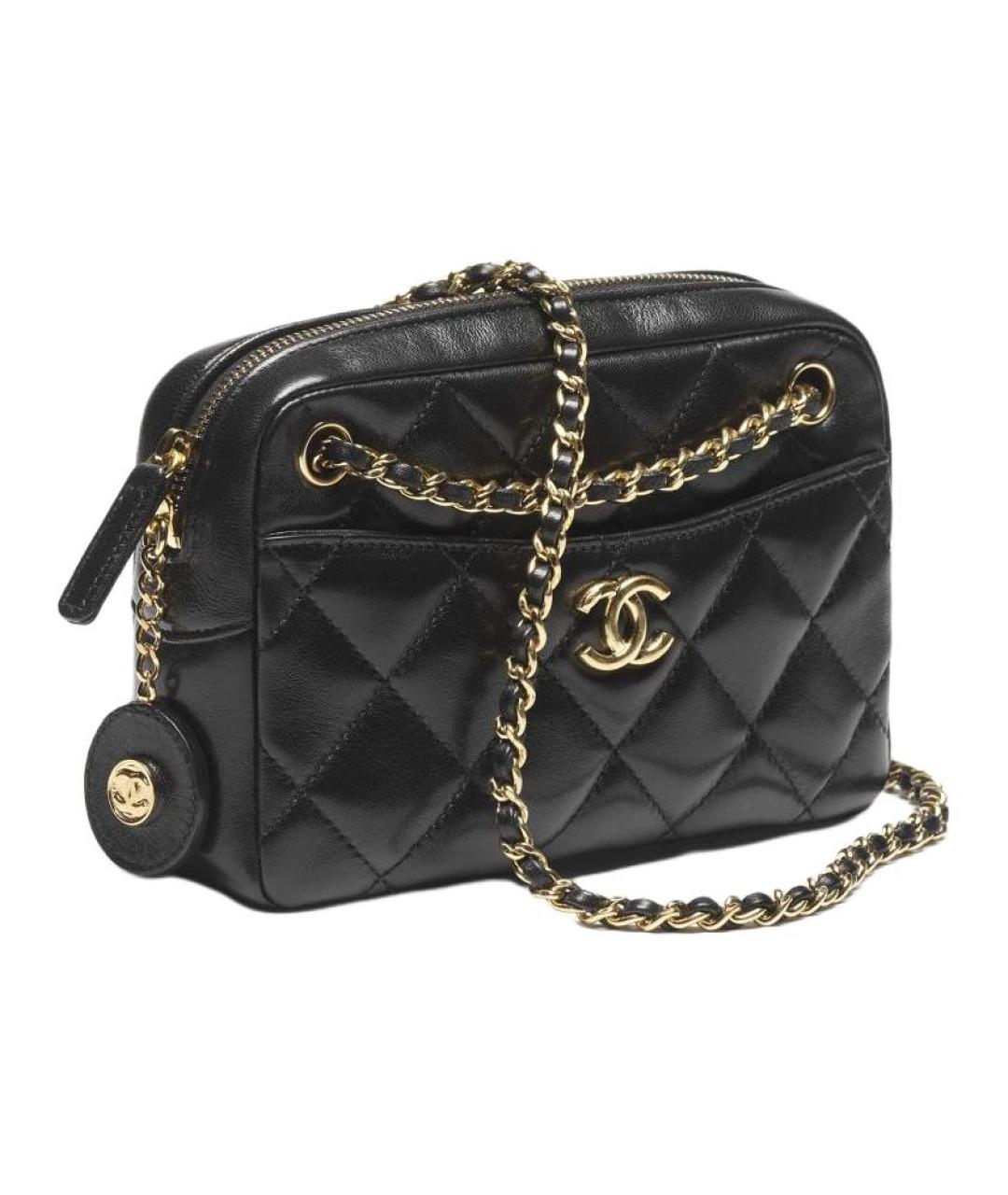 CHANEL Черная кожаная сумка через плечо, фото 2