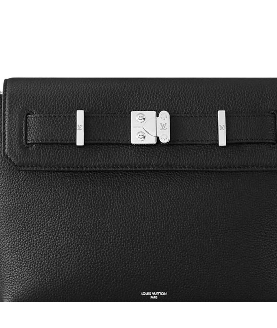 LOUIS VUITTON Черная кожаная папка для документов, фото 4