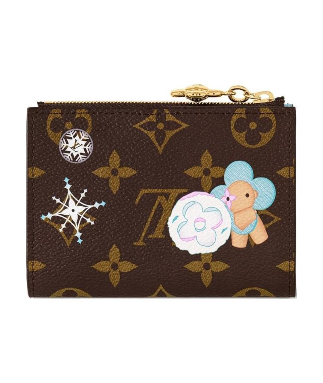 LOUIS VUITTON Коричневый кожаный кошелек, фото 2