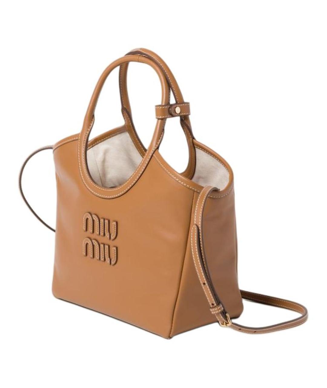 MIU MIU Коричневая кожаная сумка через плечо, фото 2