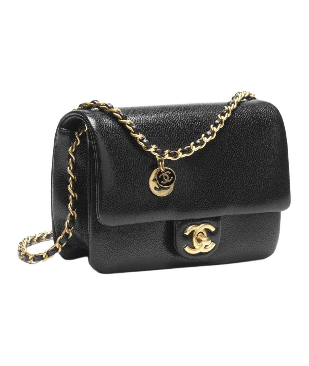 CHANEL Черная кожаная сумка через плечо, фото 2