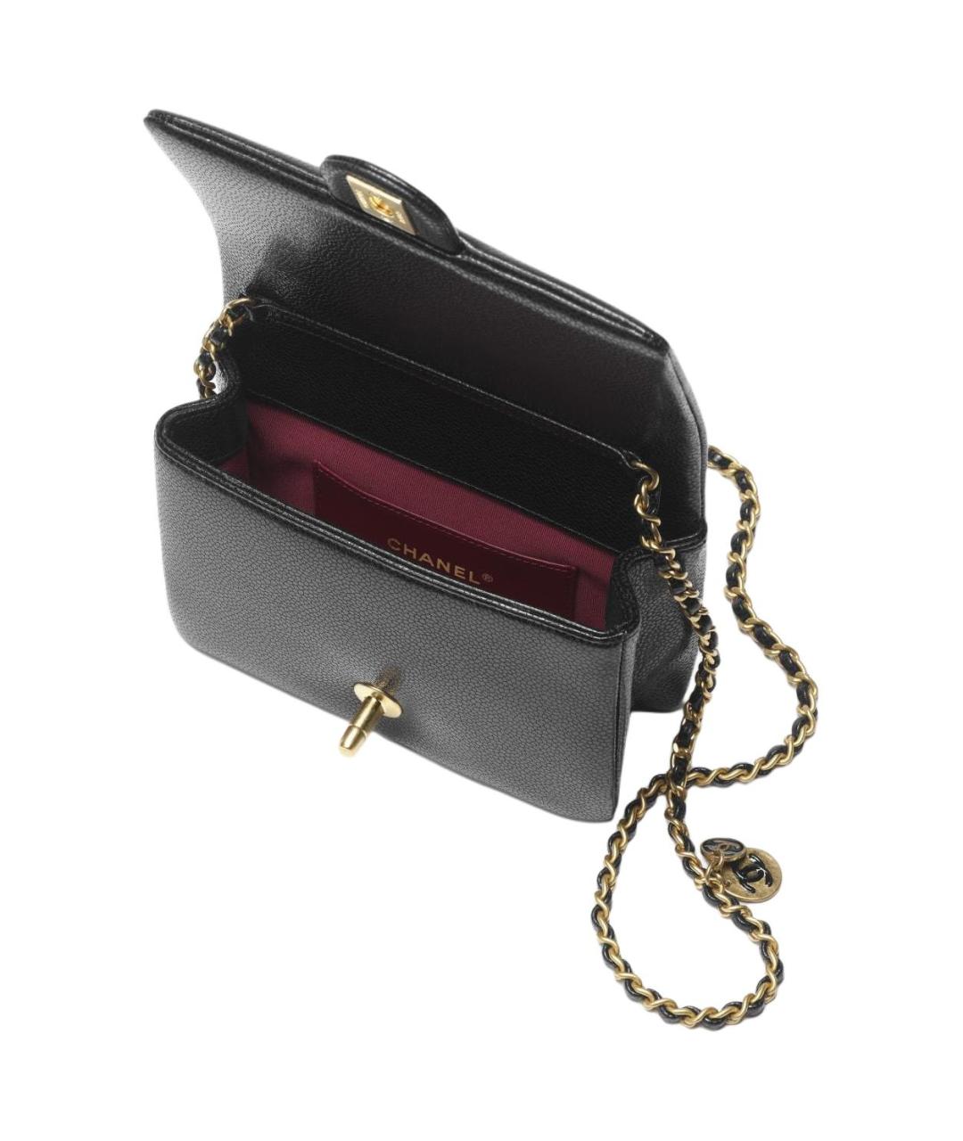 CHANEL Черная кожаная сумка через плечо, фото 4