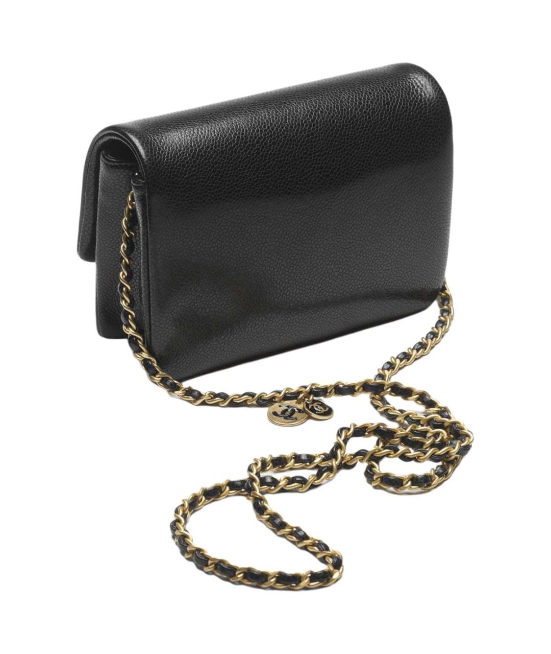 CHANEL Черная кожаная сумка через плечо, фото 3