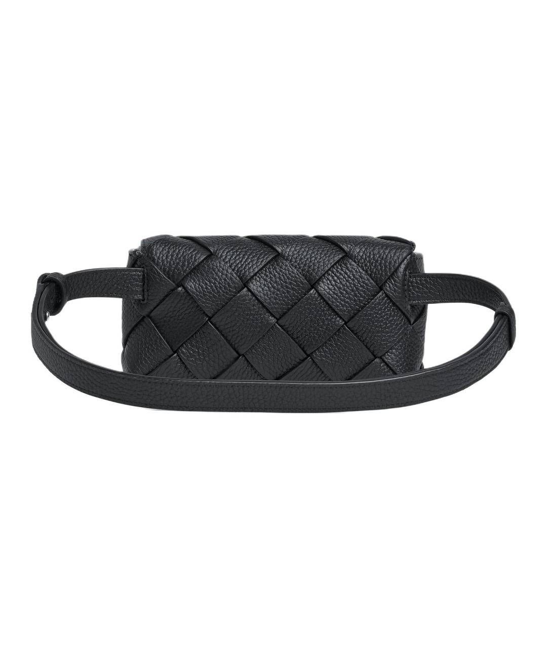 BOTTEGA VENETA Черная кожаная сумка на плечо, фото 3