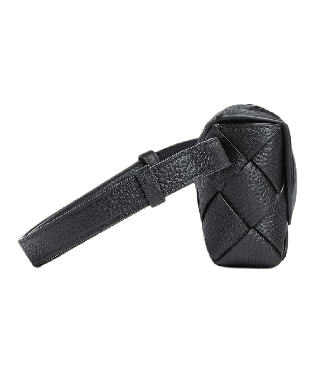 BOTTEGA VENETA Черная кожаная сумка на плечо, фото 5