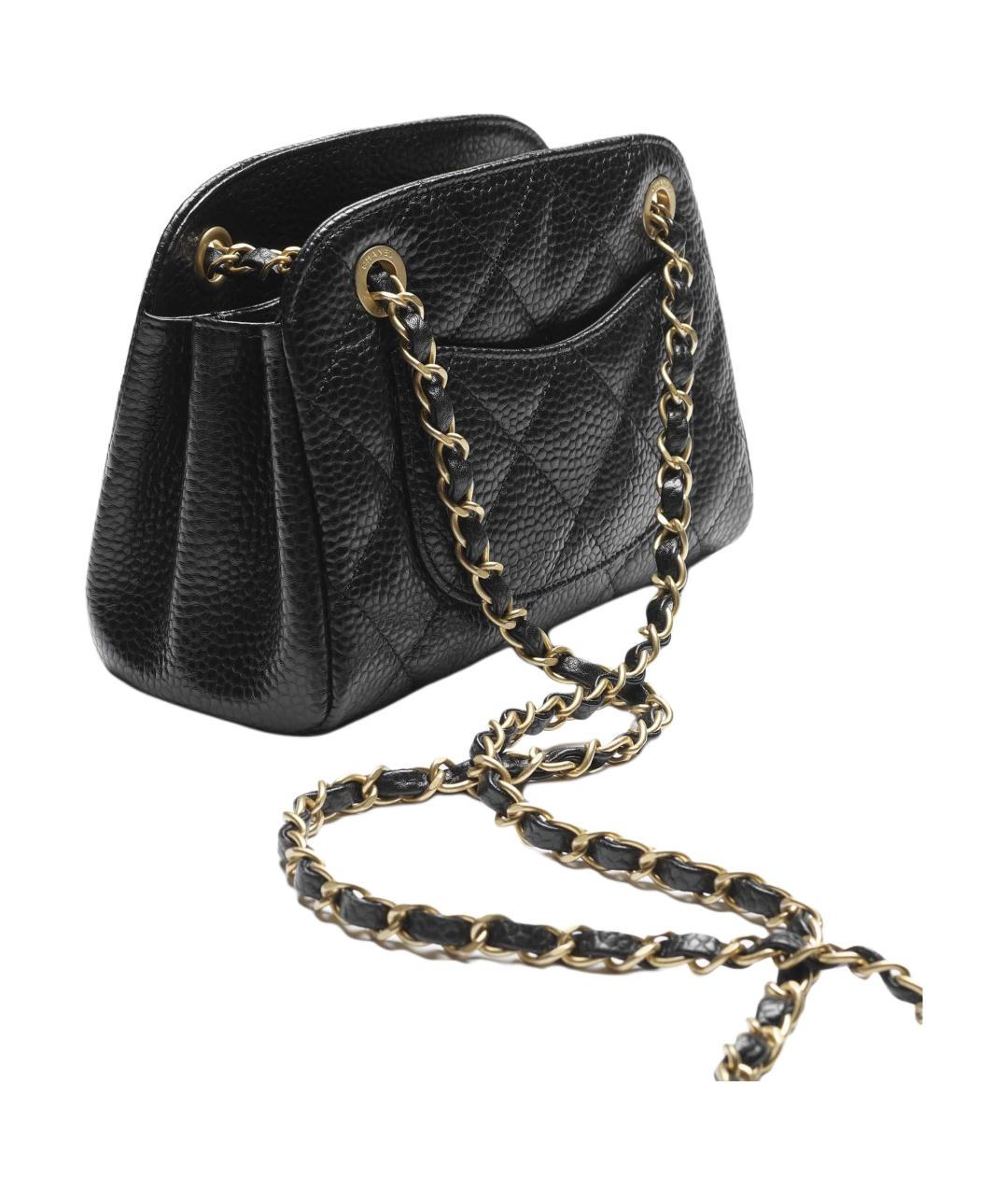 CHANEL Черная кожаная сумка через плечо, фото 3