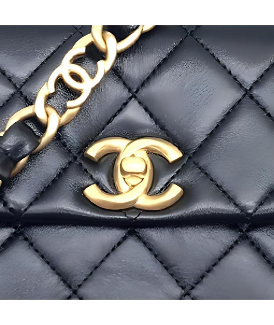 CHANEL Черная кожаная сумка через плечо, фото 4