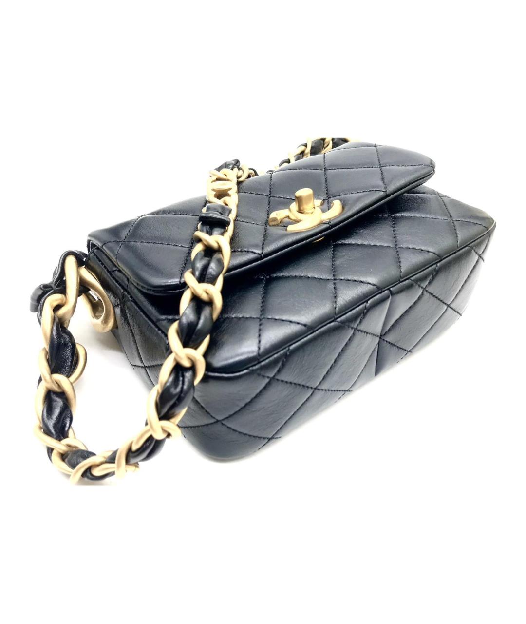 CHANEL Черная кожаная сумка через плечо, фото 3