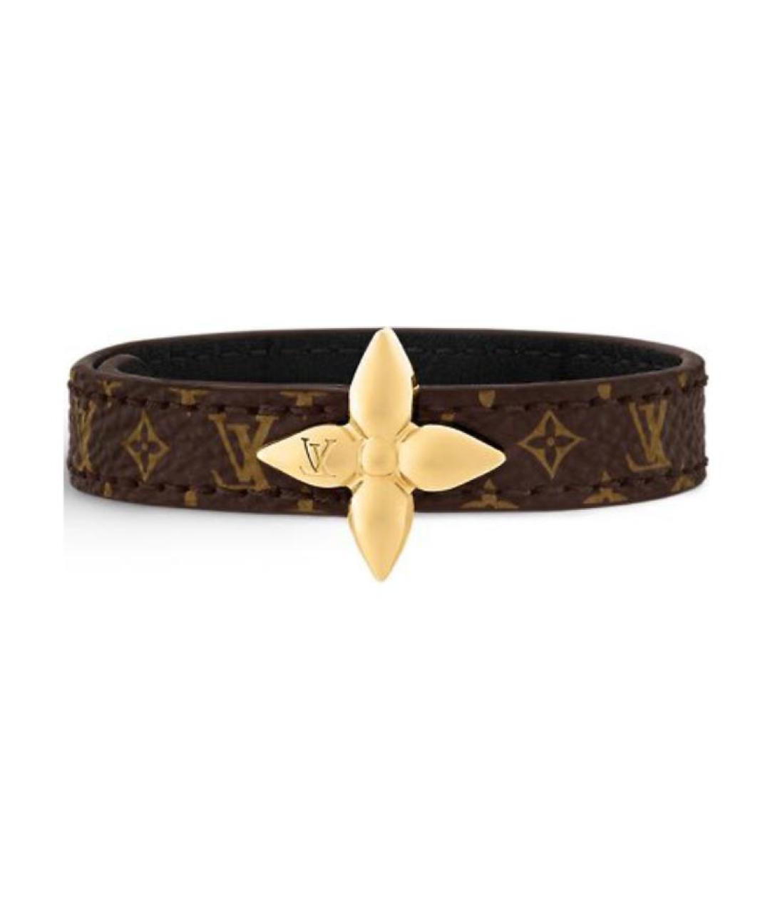 LOUIS VUITTON Коричневый кожаный браслет, фото 2