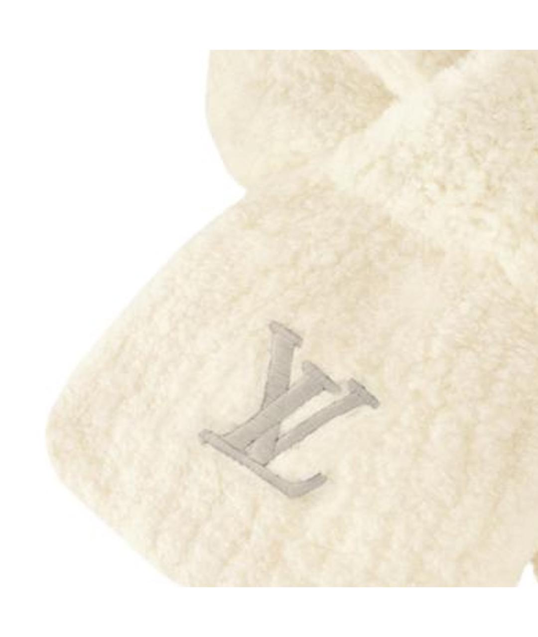 LOUIS VUITTON Бежевый шерстяной шарф, фото 3