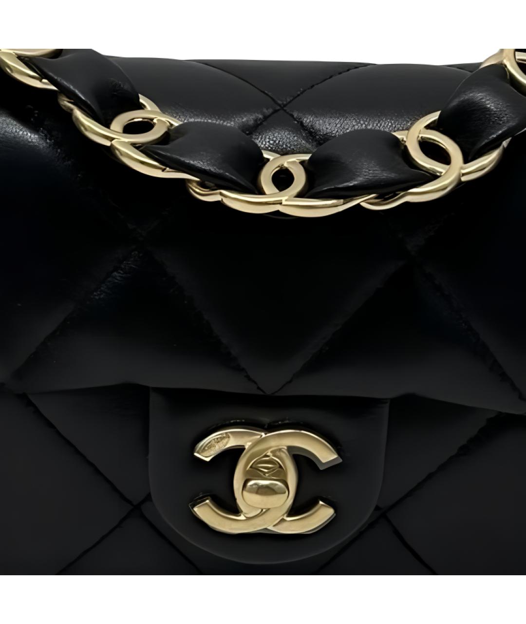 CHANEL Черная кожаная сумка через плечо, фото 2