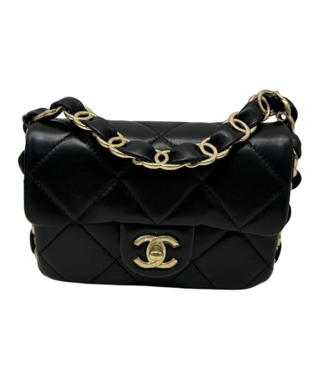 CHANEL Черная кожаная сумка через плечо, фото 1