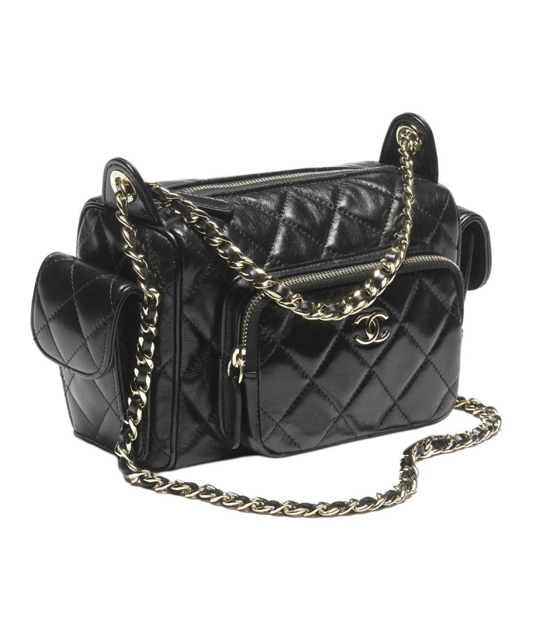 CHANEL Черная кожаная сумка через плечо, фото 2