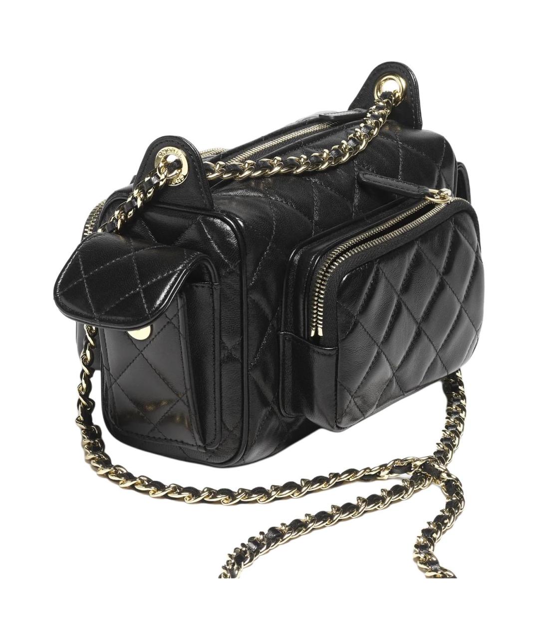 CHANEL Черная кожаная сумка через плечо, фото 3