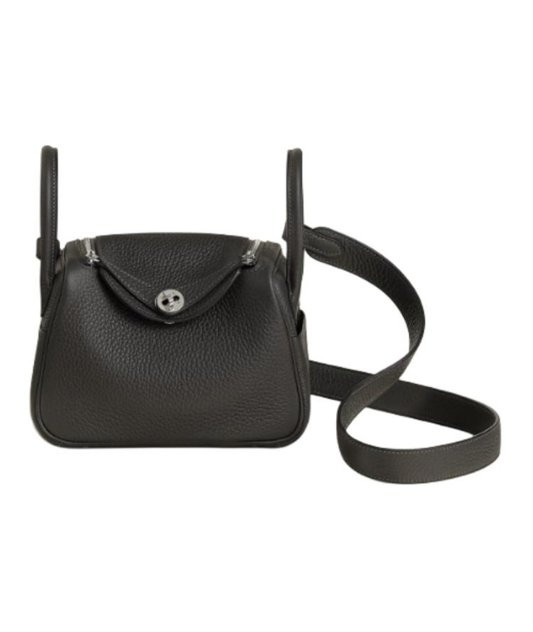 HERMES Черная кожаная сумка через плечо, фото 1