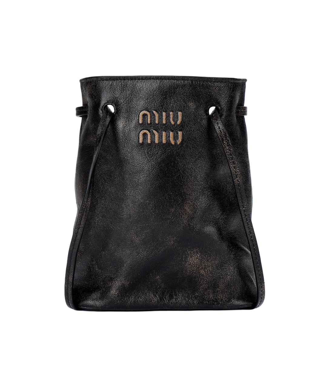 MIU MIU Черная кожаная сумка через плечо, фото 1