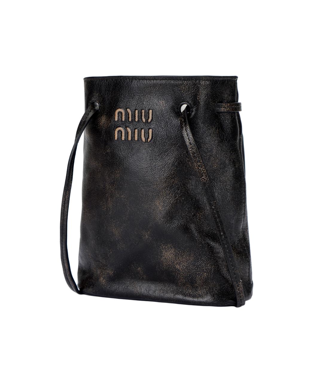 MIU MIU Черная кожаная сумка через плечо, фото 2