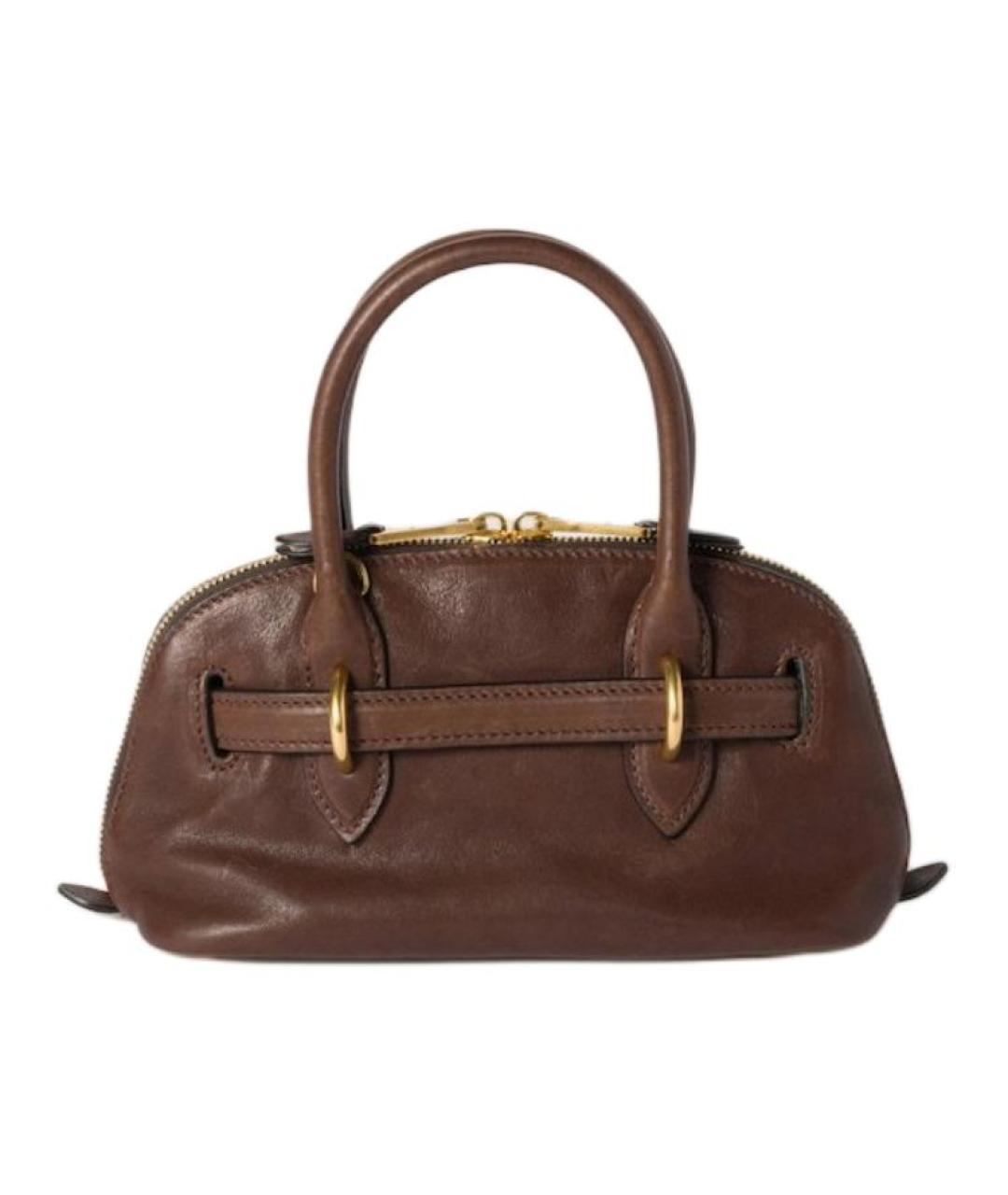 MIU MIU Коричневая кожаная сумка через плечо, фото 3