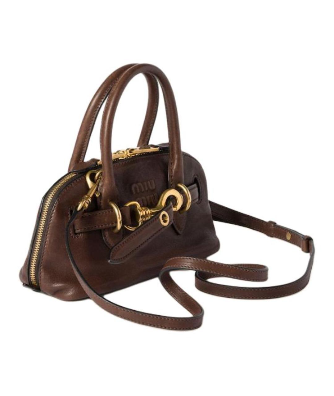 MIU MIU Коричневая кожаная сумка через плечо, фото 2