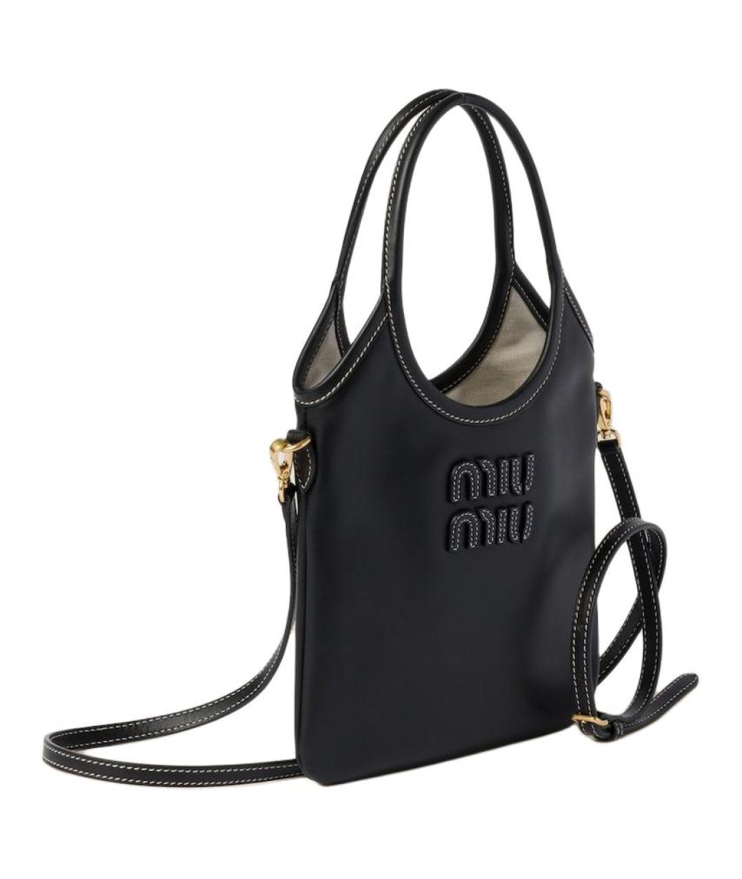 MIU MIU Черная кожаная сумка через плечо, фото 2