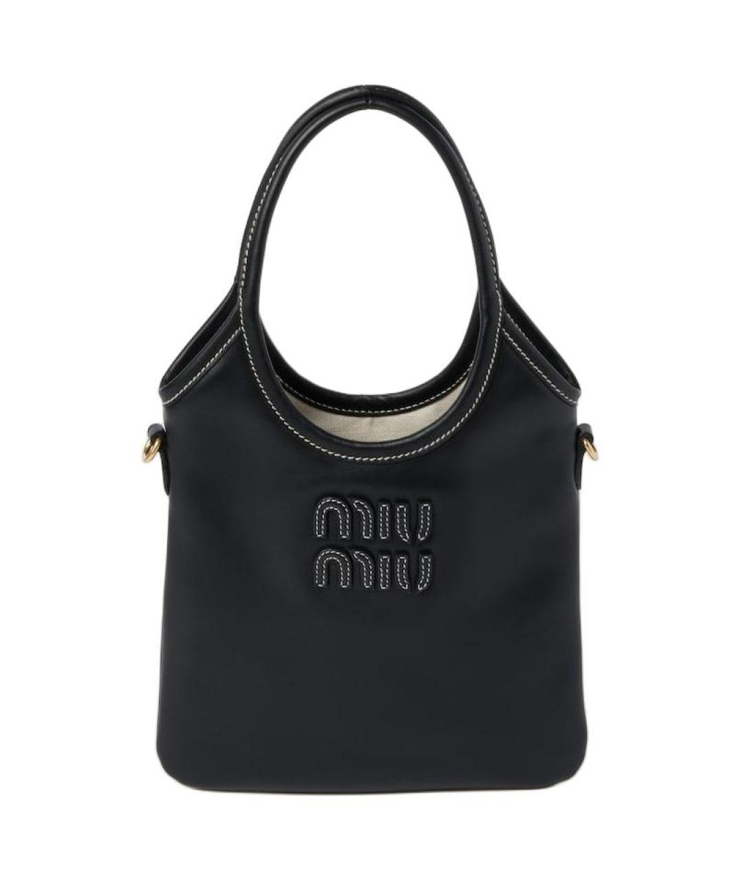 MIU MIU Черная кожаная сумка через плечо, фото 1