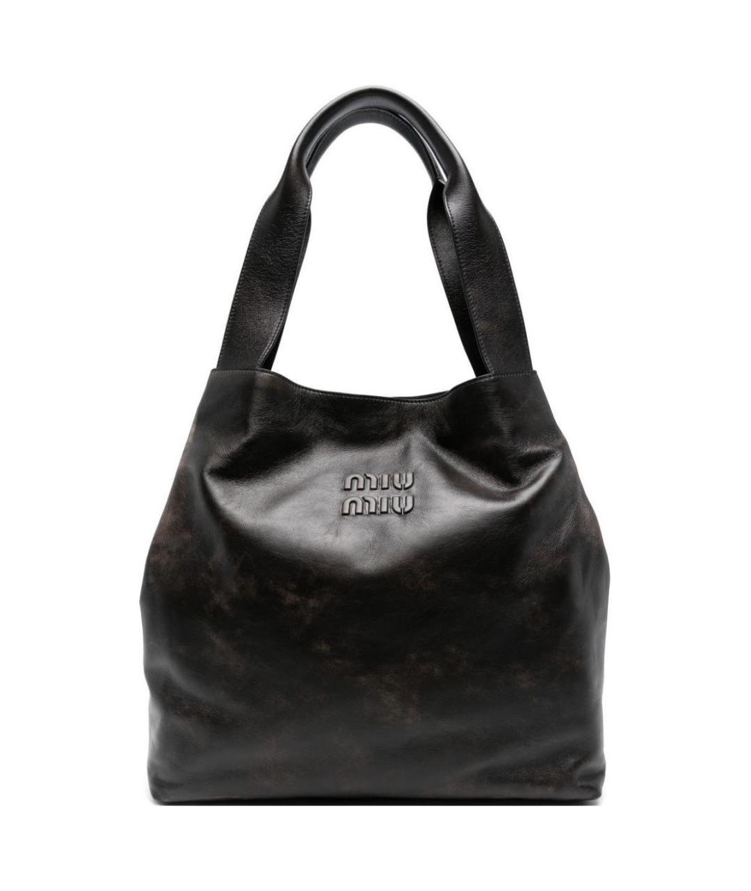 MIU MIU Черная кожаная сумка через плечо, фото 1