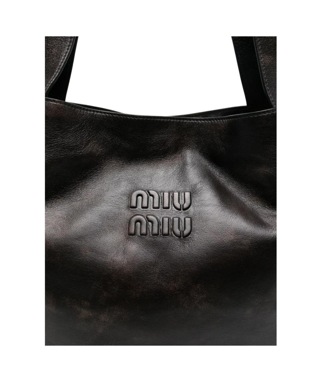 MIU MIU Черная кожаная сумка через плечо, фото 4