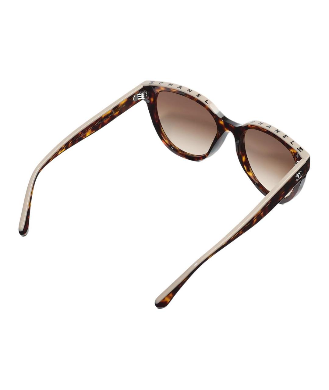 CHANEL Коричневые пластиковые солнцезащитные очки, фото 5