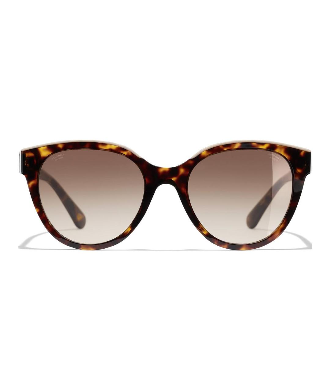 CHANEL Коричневые пластиковые солнцезащитные очки, фото 2