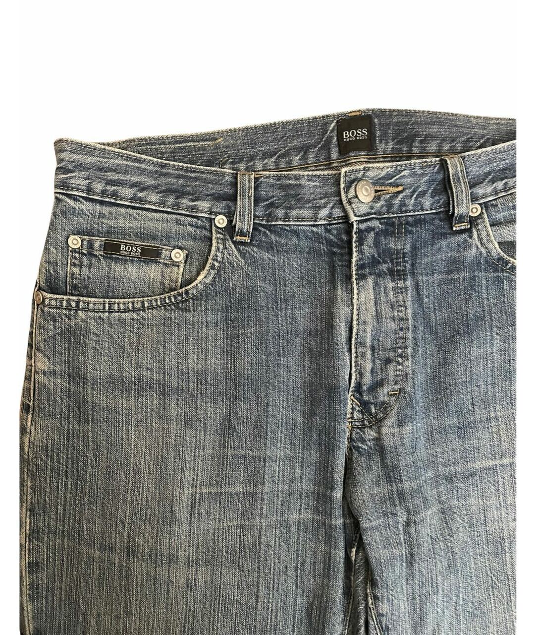 HUGO BOSS Синие хлопковые прямые джинсы, фото 3