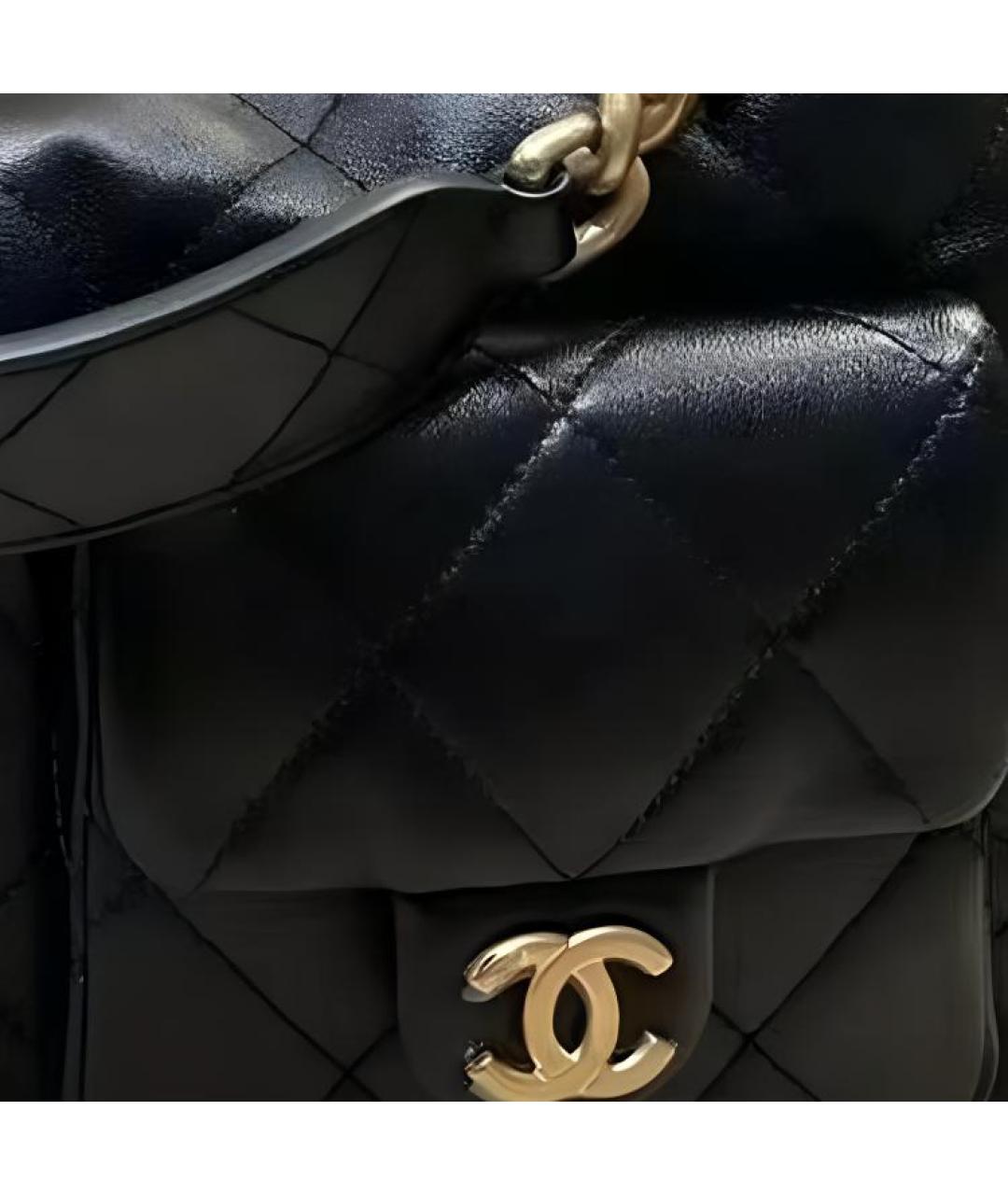 CHANEL Черная кожаная сумка через плечо, фото 2