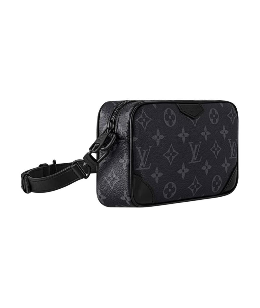 LOUIS VUITTON Черный кожаный кошелек, фото 2