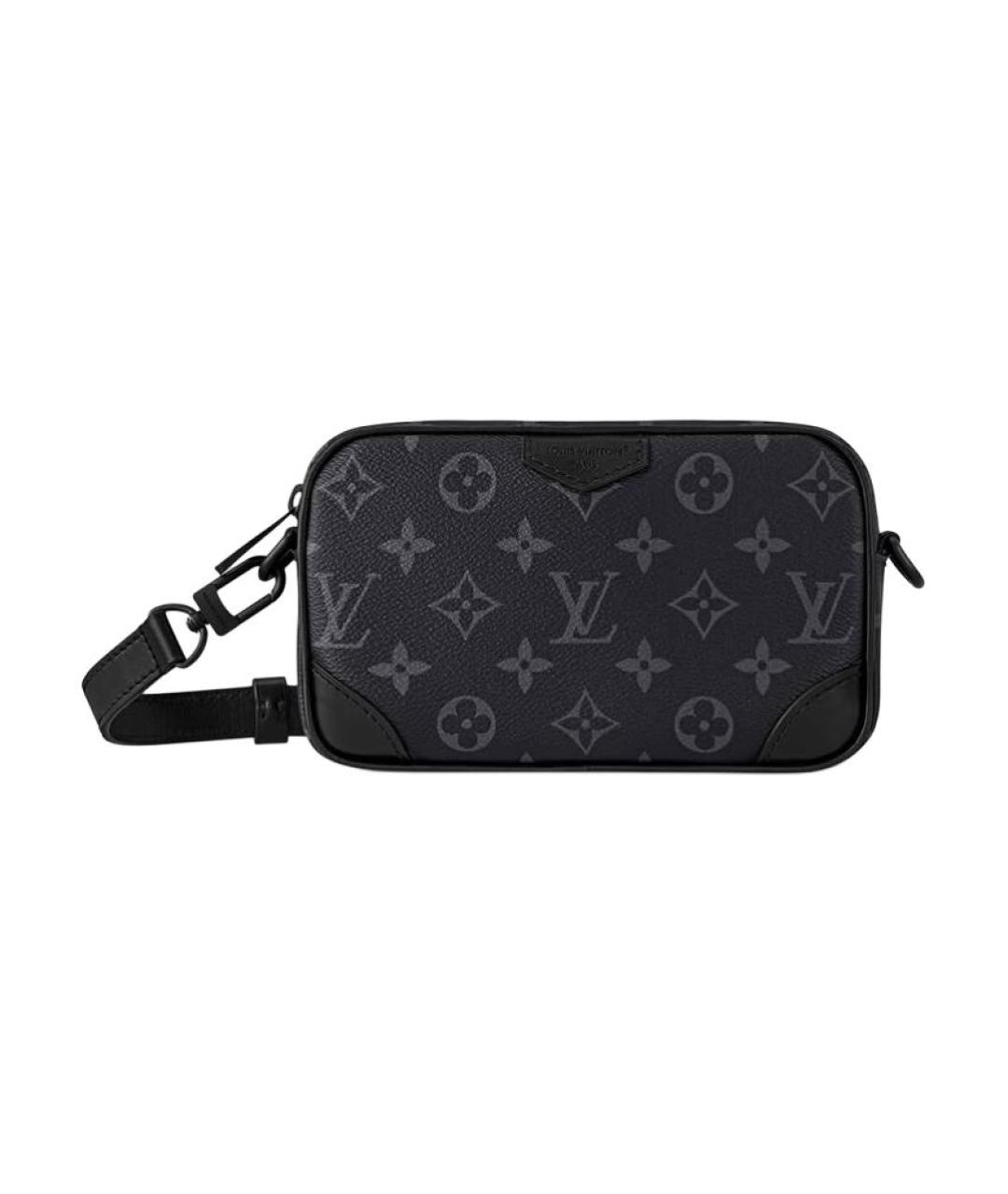 LOUIS VUITTON Черный кожаный кошелек, фото 1