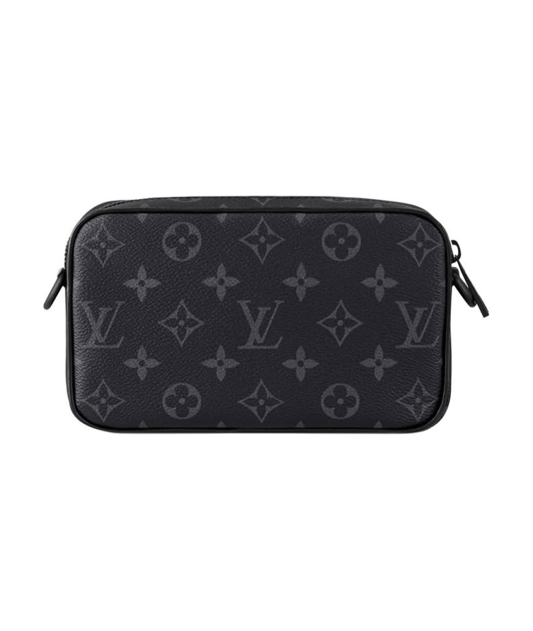 LOUIS VUITTON Черный кожаный кошелек, фото 3