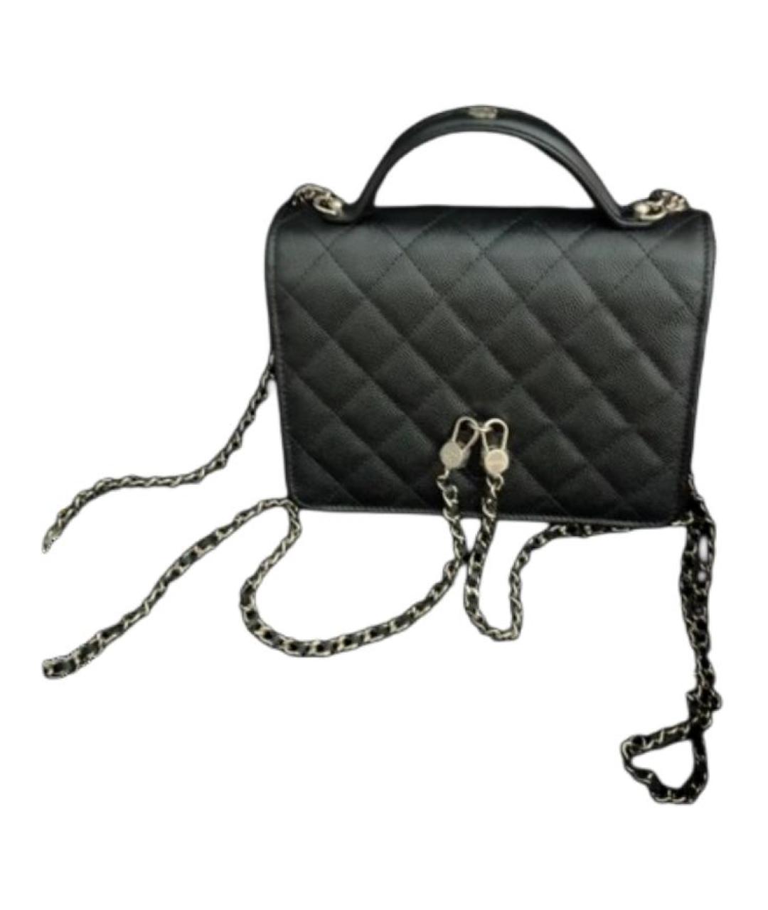 CHANEL Черная кожаная сумка через плечо, фото 3