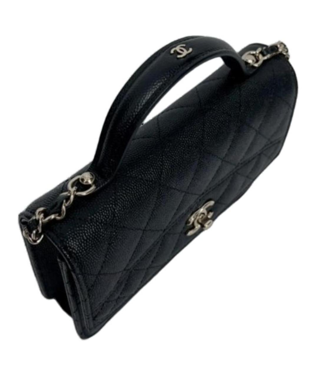CHANEL Черная кожаная сумка через плечо, фото 2