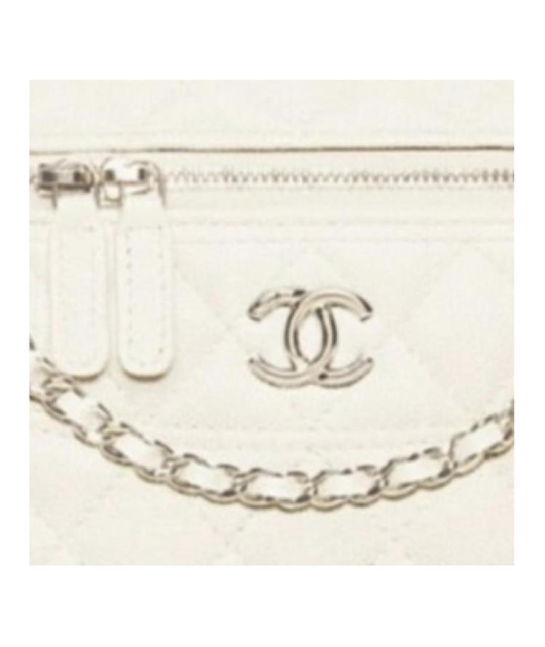 CHANEL Белая кожаная сумка через плечо, фото 2