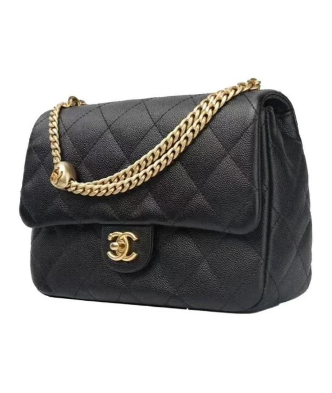 CHANEL Черная кожаная сумка через плечо, фото 2