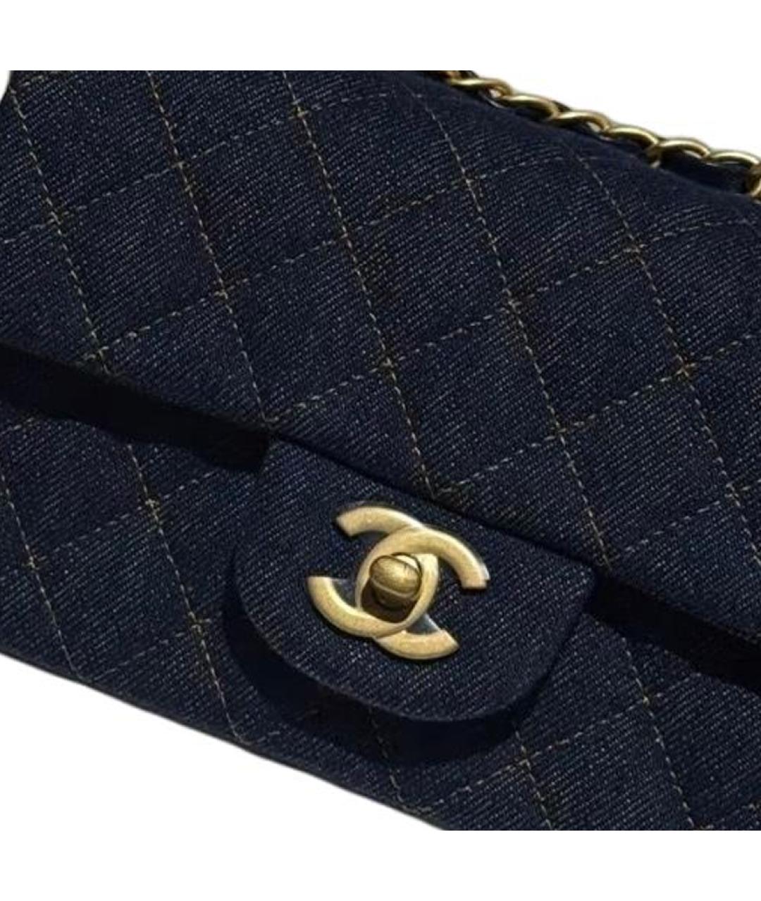 CHANEL Темно-синяя деним сумка через плечо, фото 3